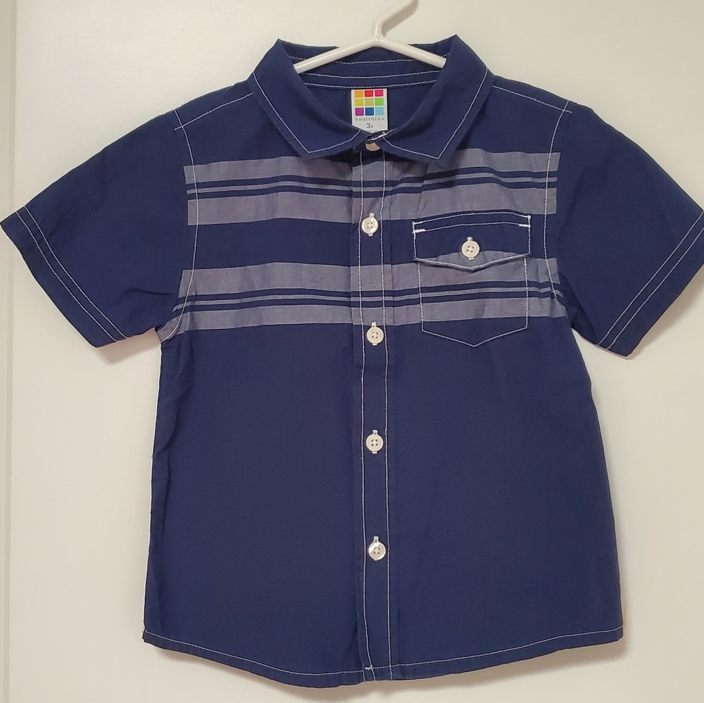 Healthtex Kids Navy Blue Short Sleeve Shirt Size 3T